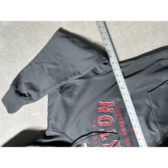 VTG Boston Red Sox Majestic Hoodie Therma Base Sweatshirt Men's Medium Grey - Picture 6 of 7